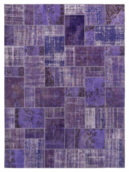 Pasha Turkish Vestige Patchwork  Purple  Contemporary