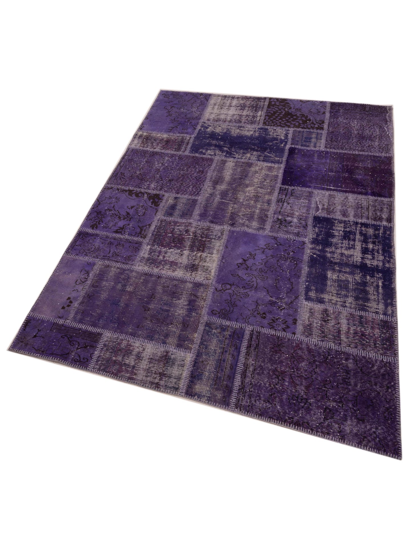 Patchwork Purple 6x9 Hand Knotted Rug
