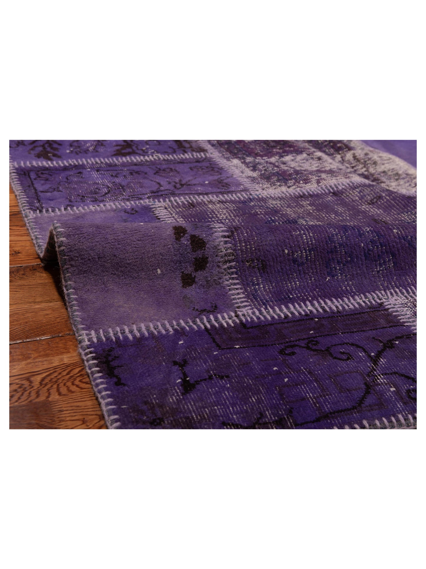 Patchwork Purple 6x9 Hand Knotted Rug