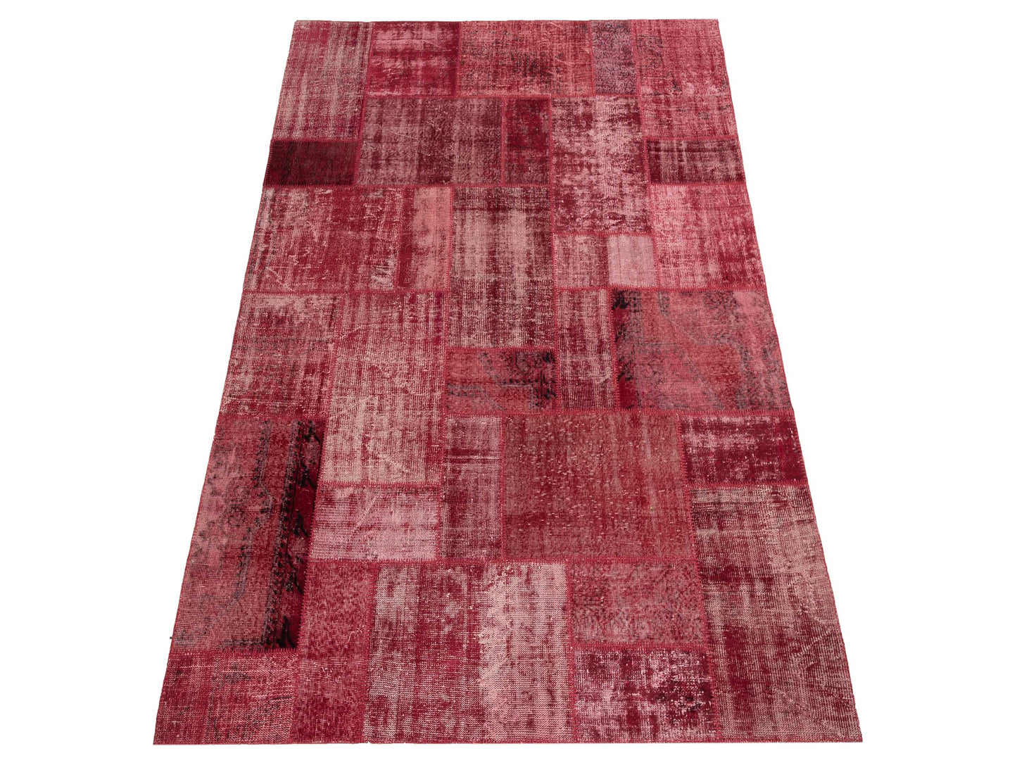 Patchwork Red 8x10 Hand Knotted Rug