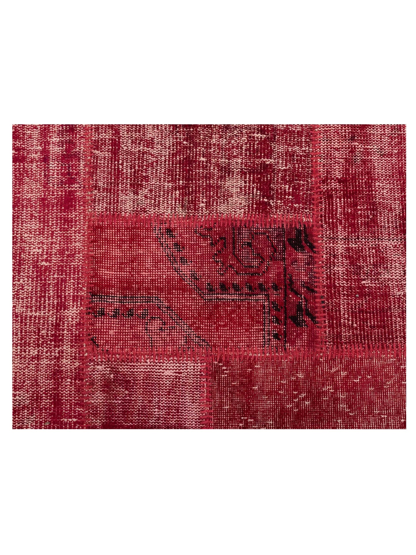 Patchwork Red 8x10 Hand Knotted Rug