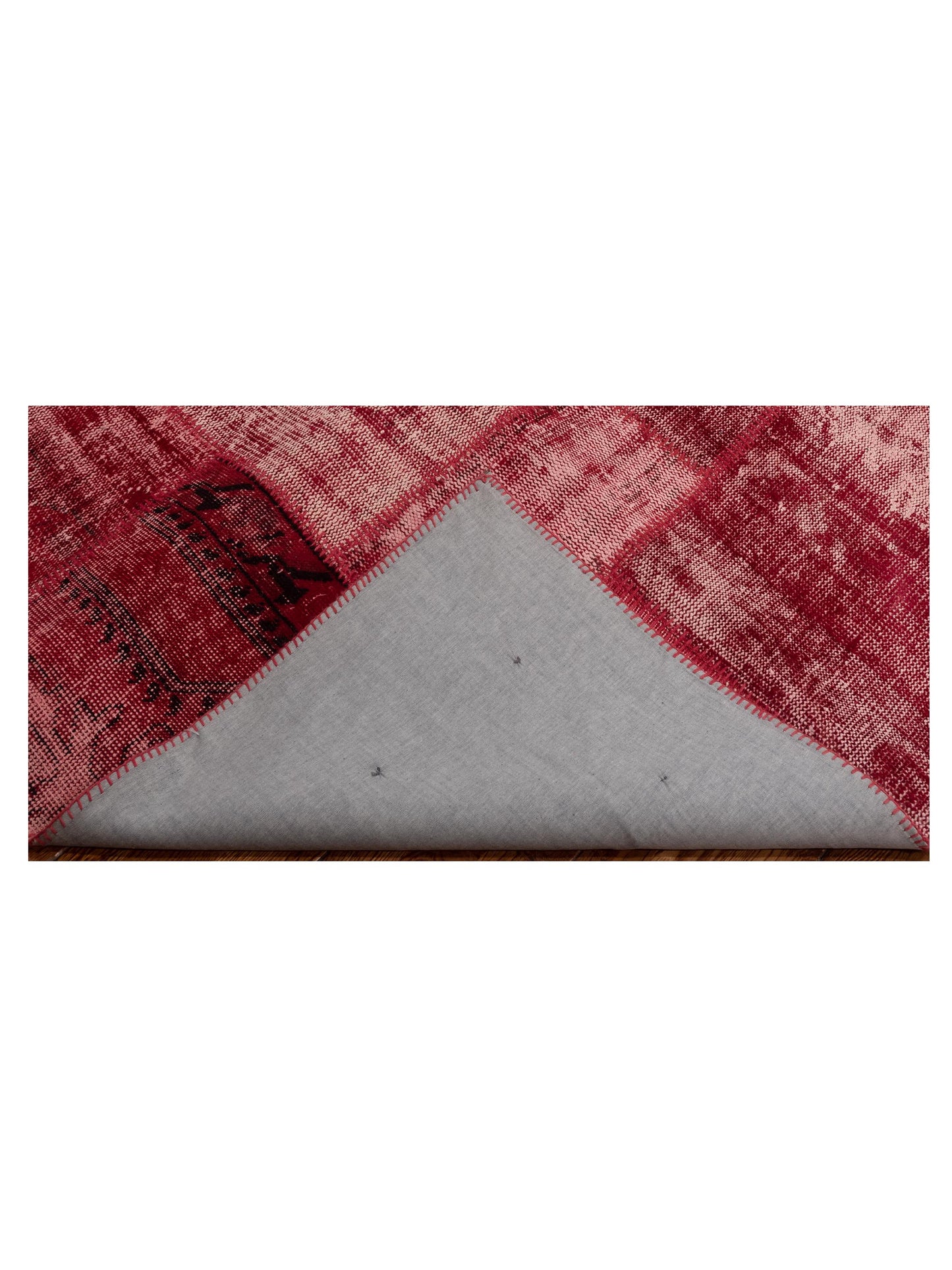 Patchwork Red 8x10 Hand Knotted Rug