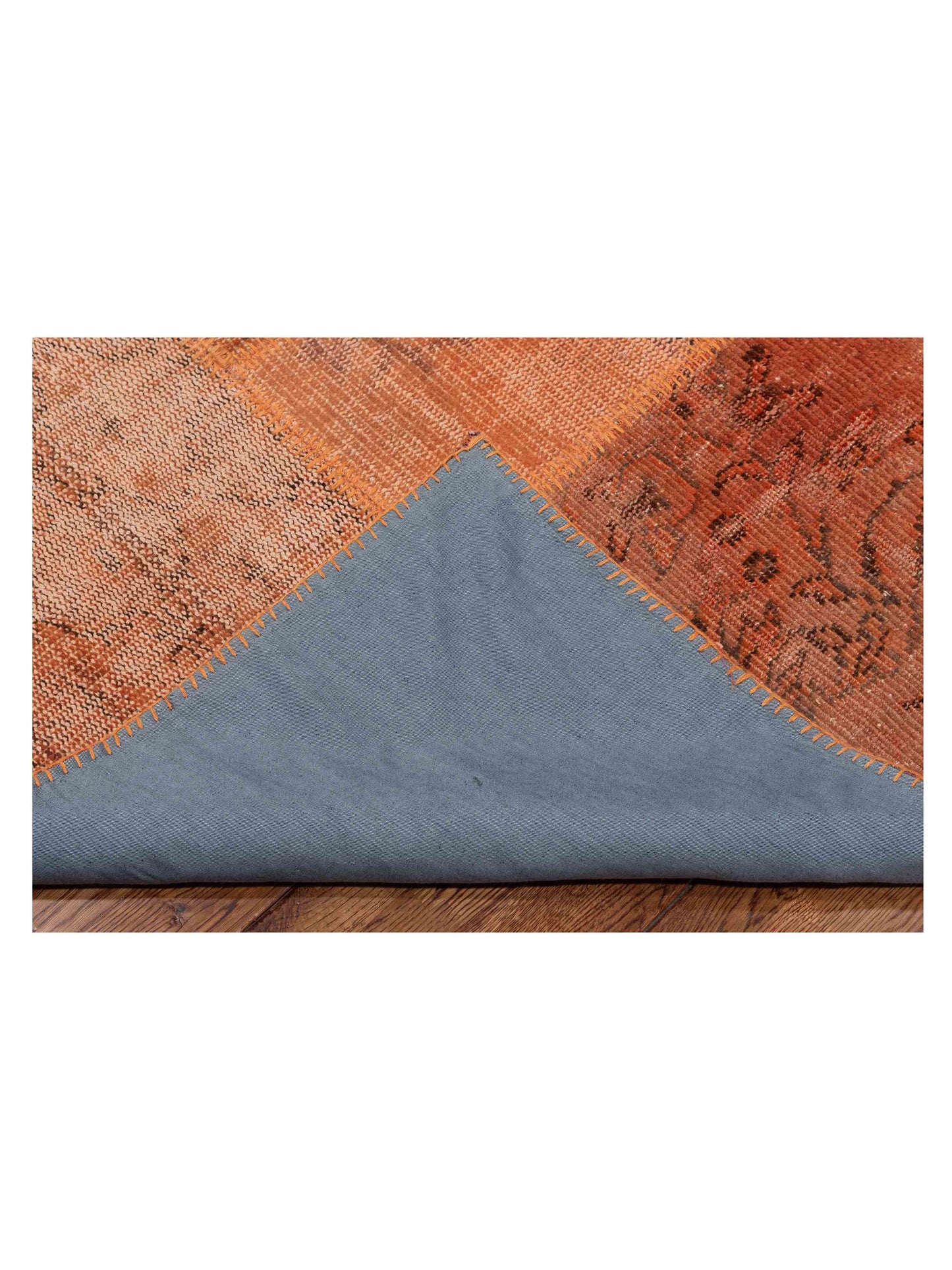 Patchwork Orange 8x10 Hand Knotted Rug