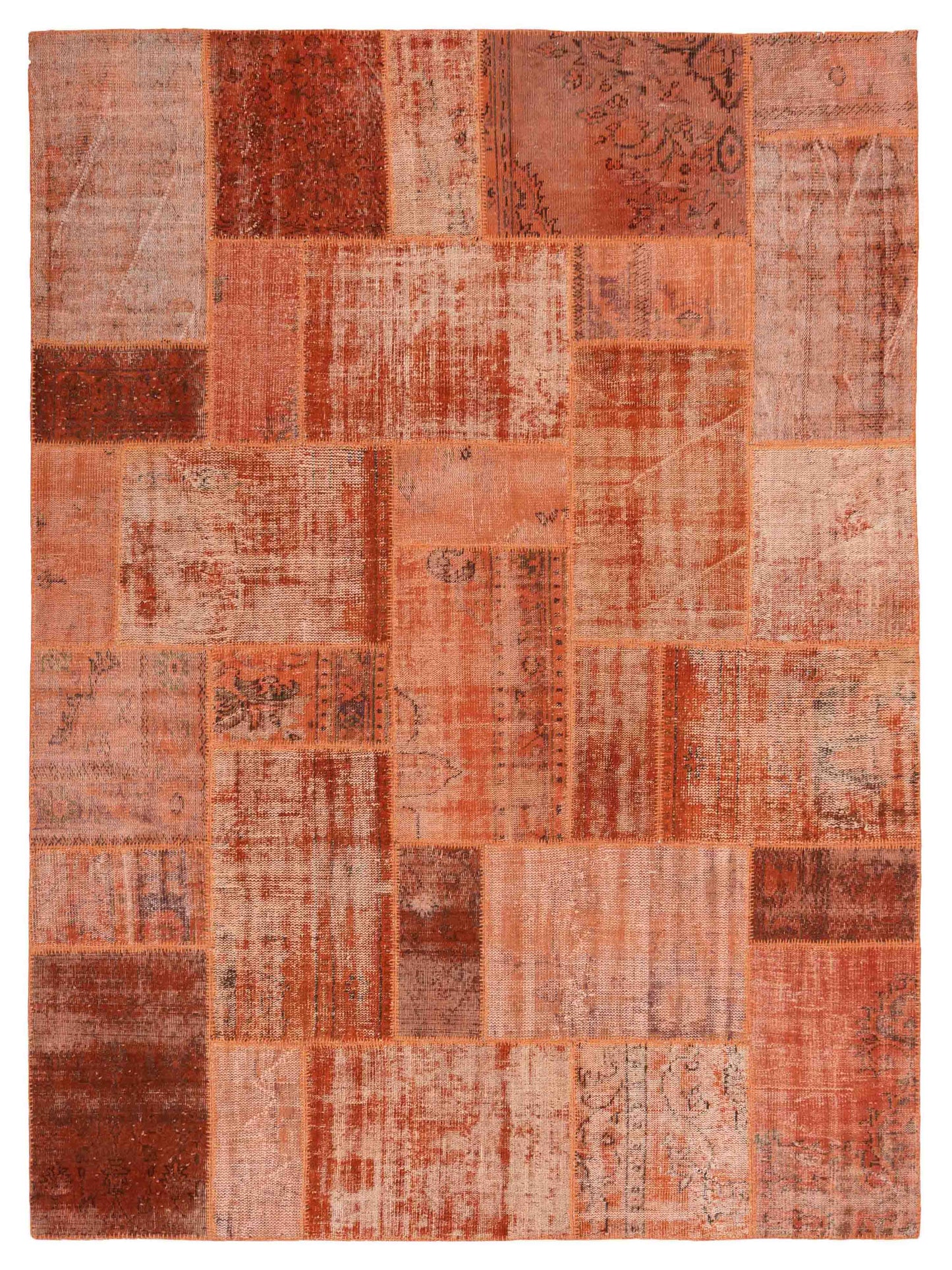 Pasha Turkish Vestige Patchwork  Orange  Contemporary