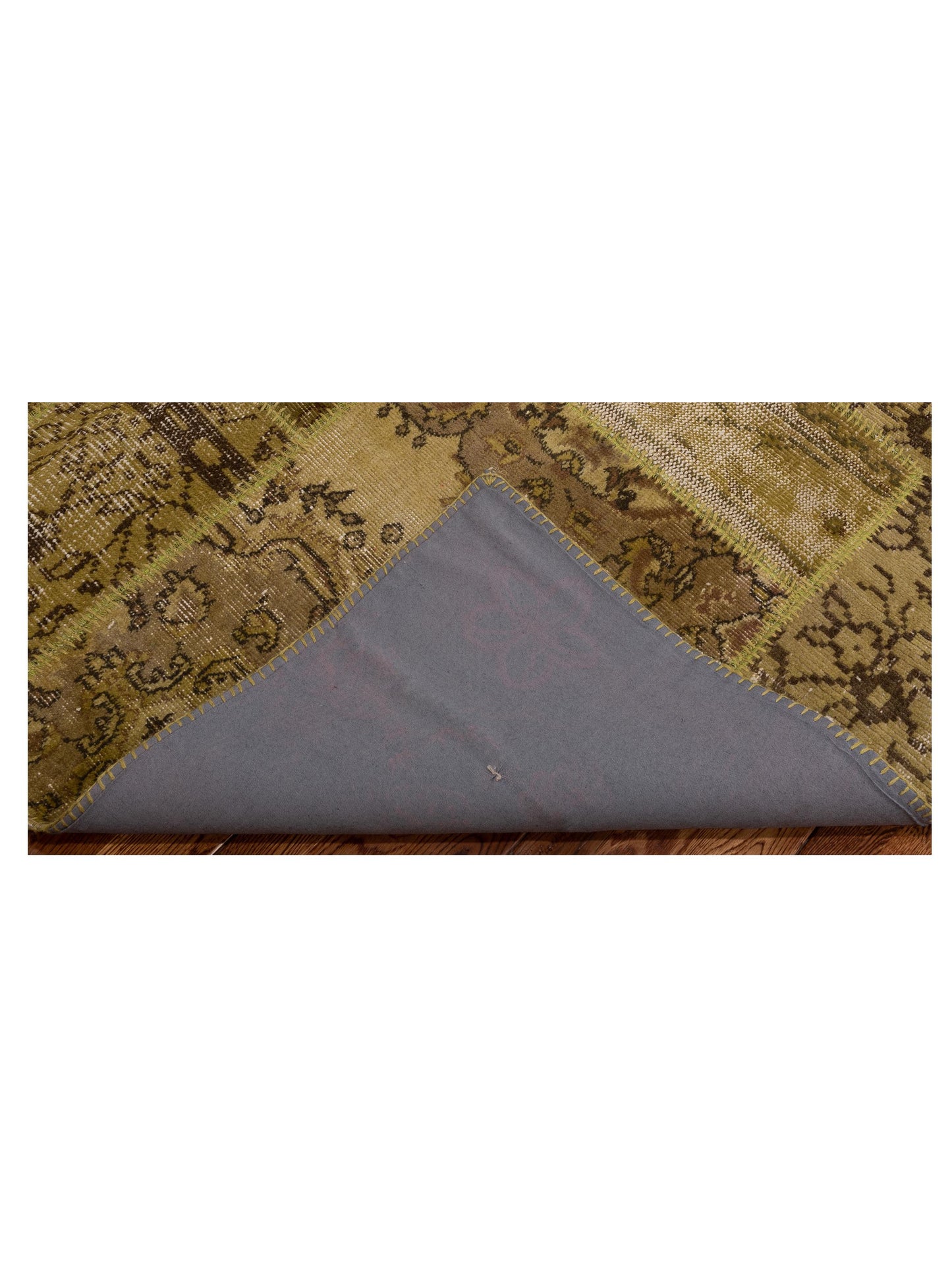 Patchwork Green 8x10 Hand Knotted Rug