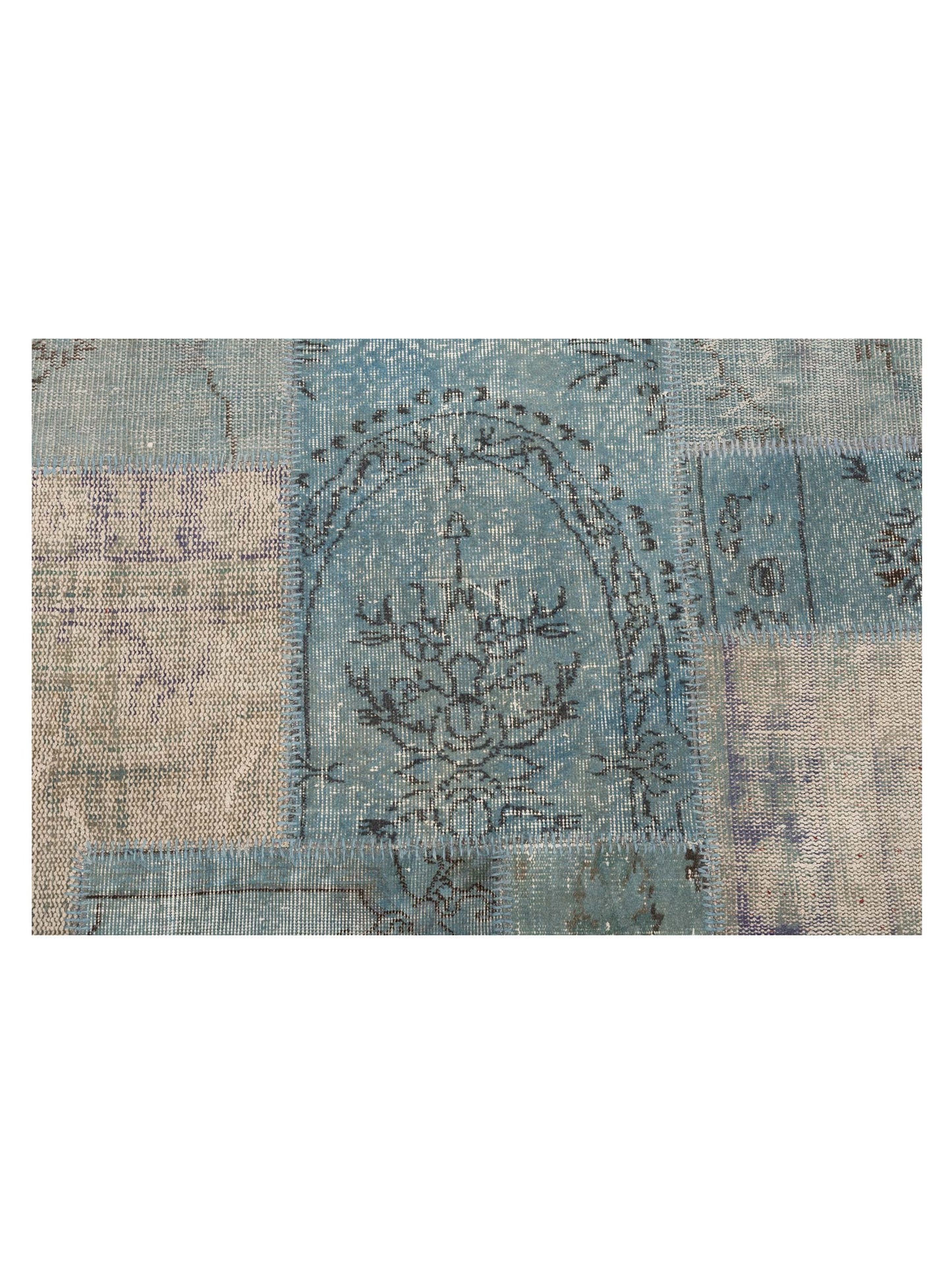 Patchwork Jean Blue 8x10 Hand Knotted Rug