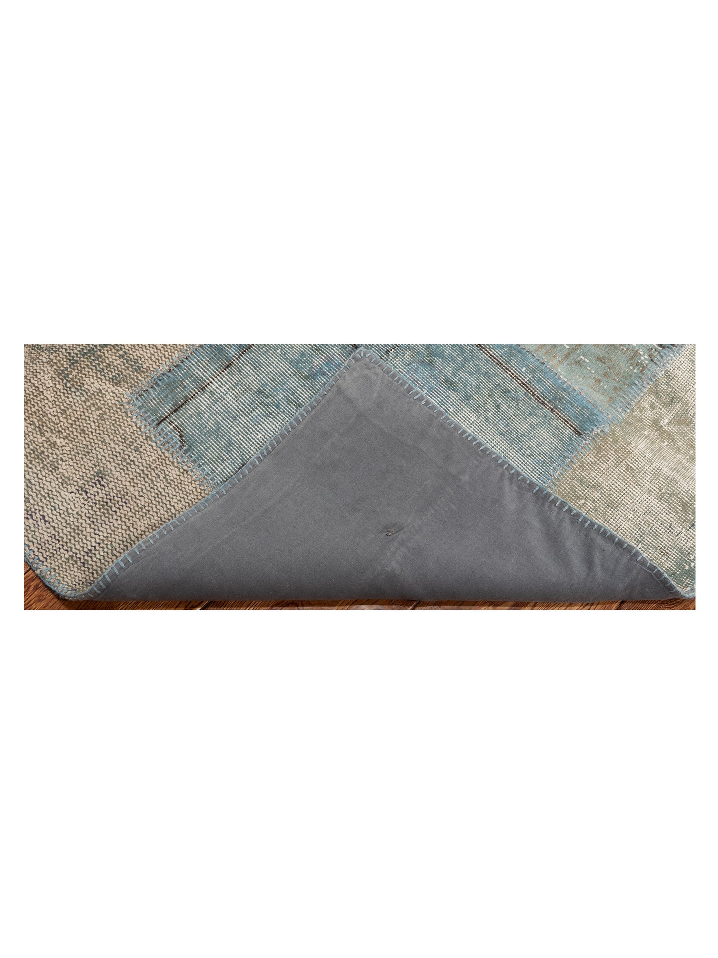 Patchwork Jean Blue 8x10 Hand Knotted Rug