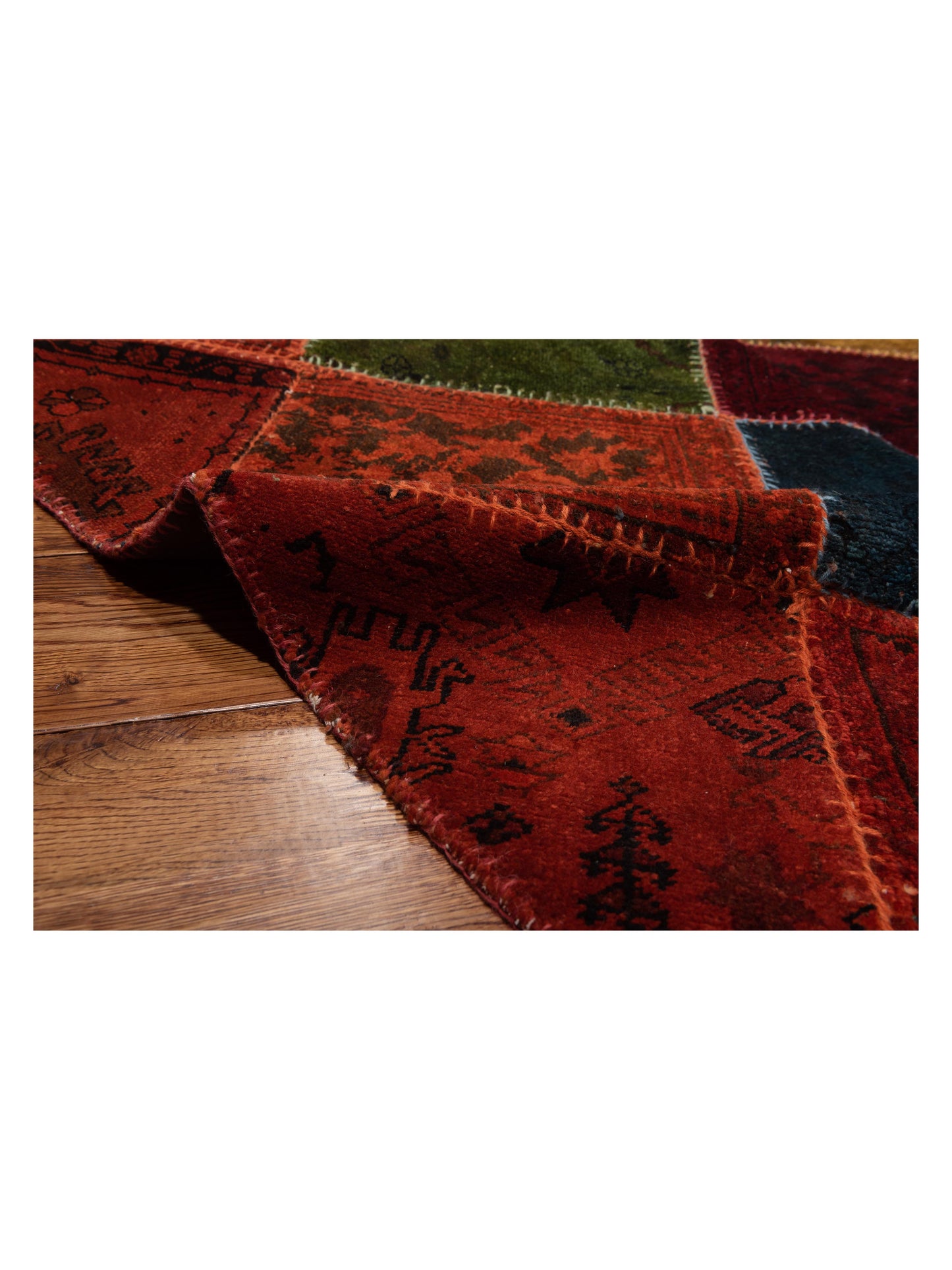 Patchwork Multi 10.6x10.6 Hand Knotted Rug