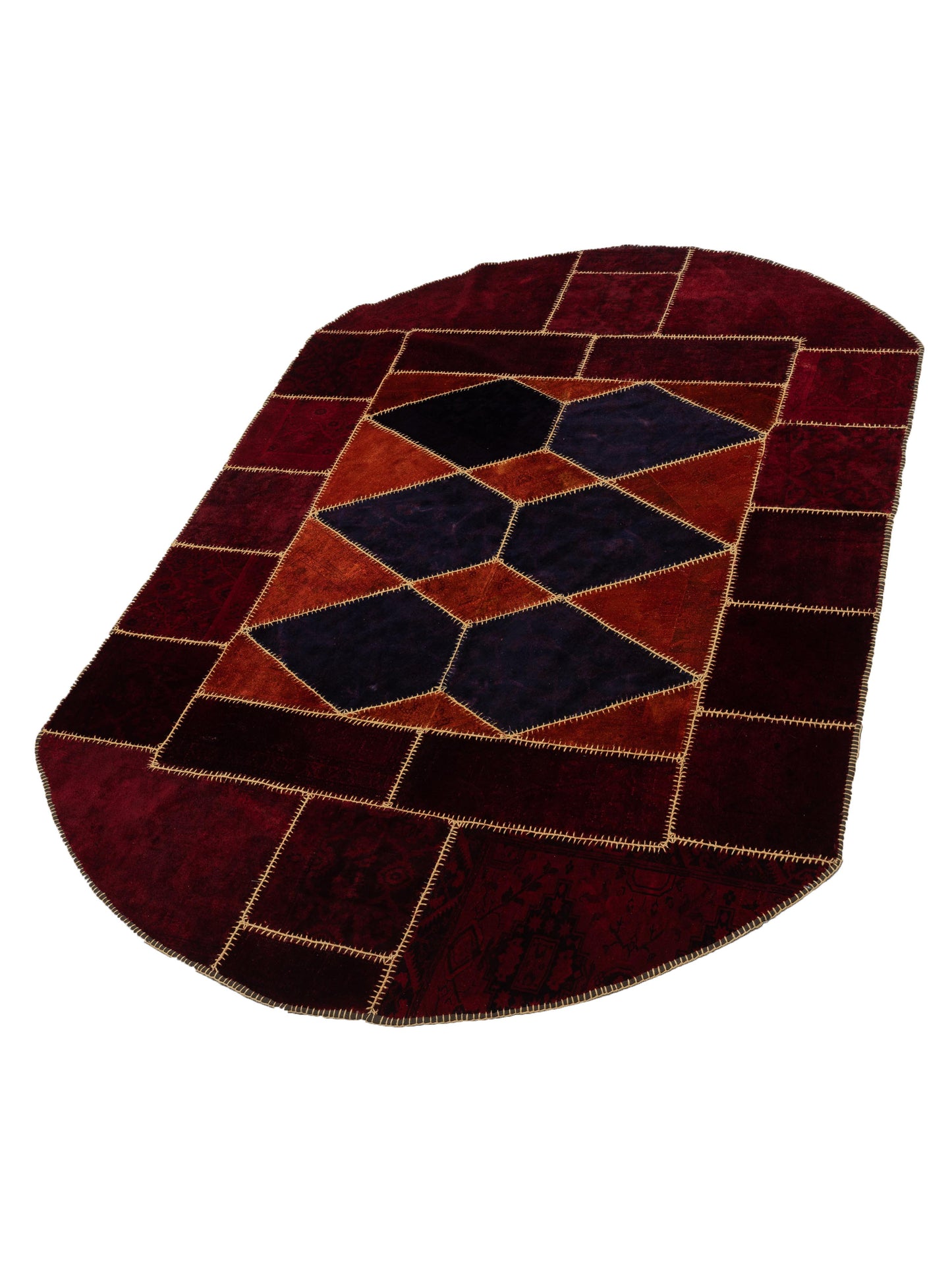 Patchwork Red 9x12 Hand Knotted Rug