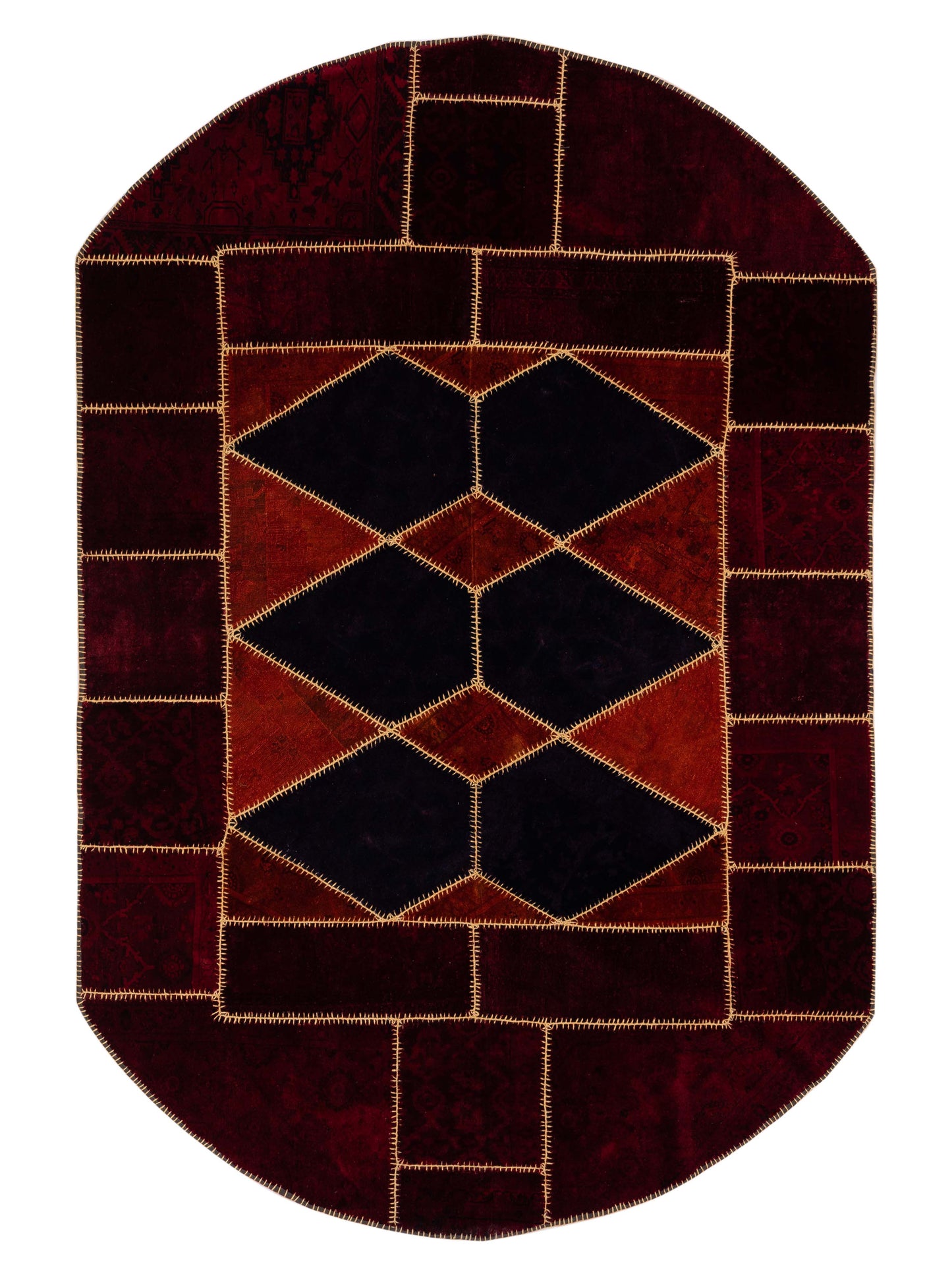 Pasha Turkish Vestige Patchwork  Red  Contemporary