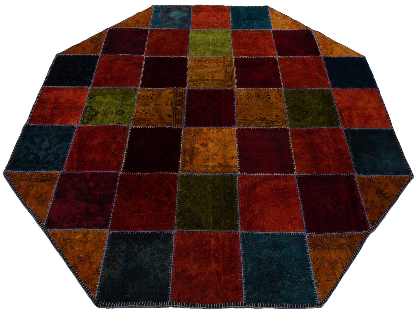 Patchwork Multi 10.6x10.6 Hand Knotted Rug