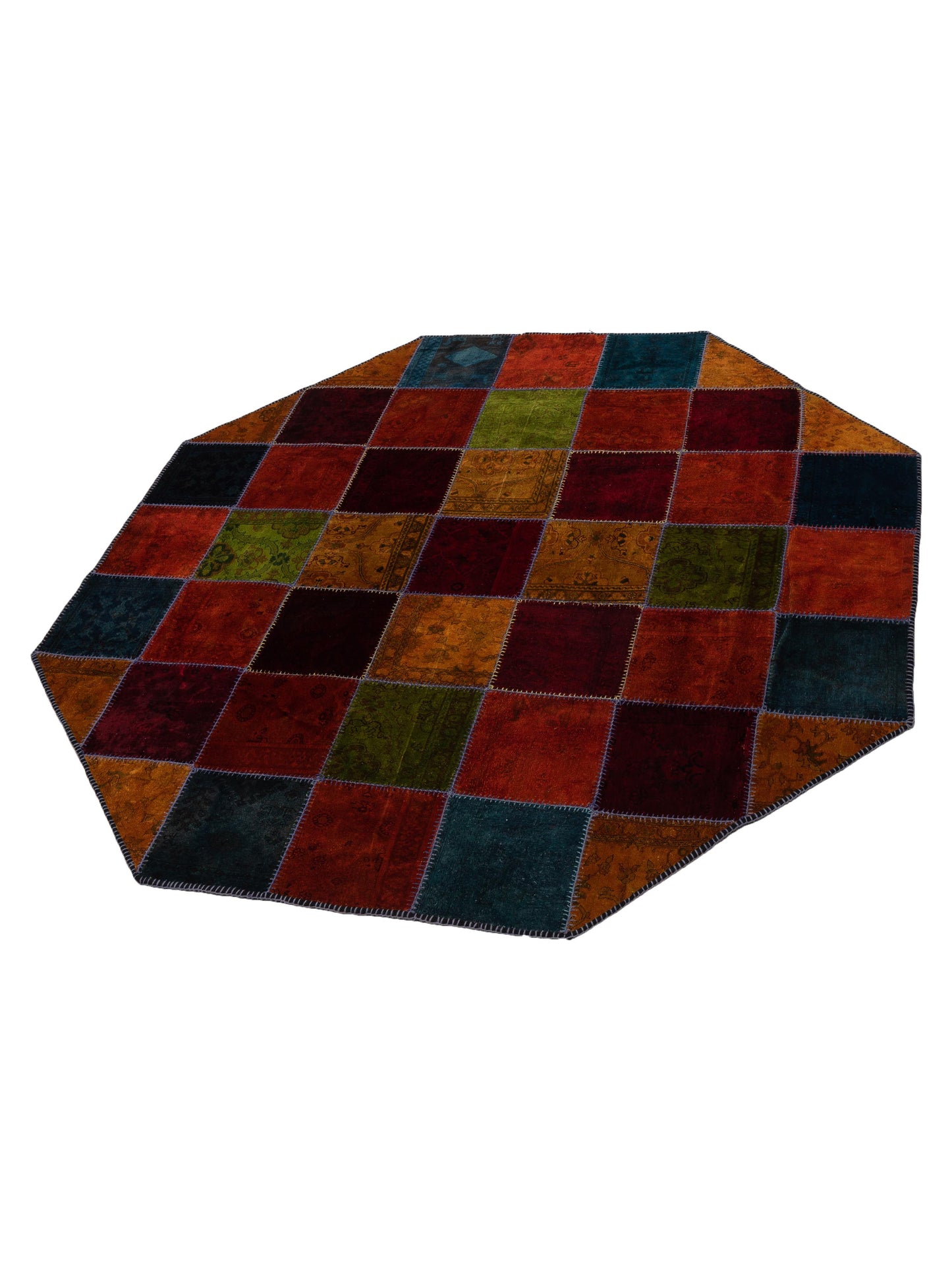 Patchwork Multi 10.6x10.6 Hand Knotted Rug