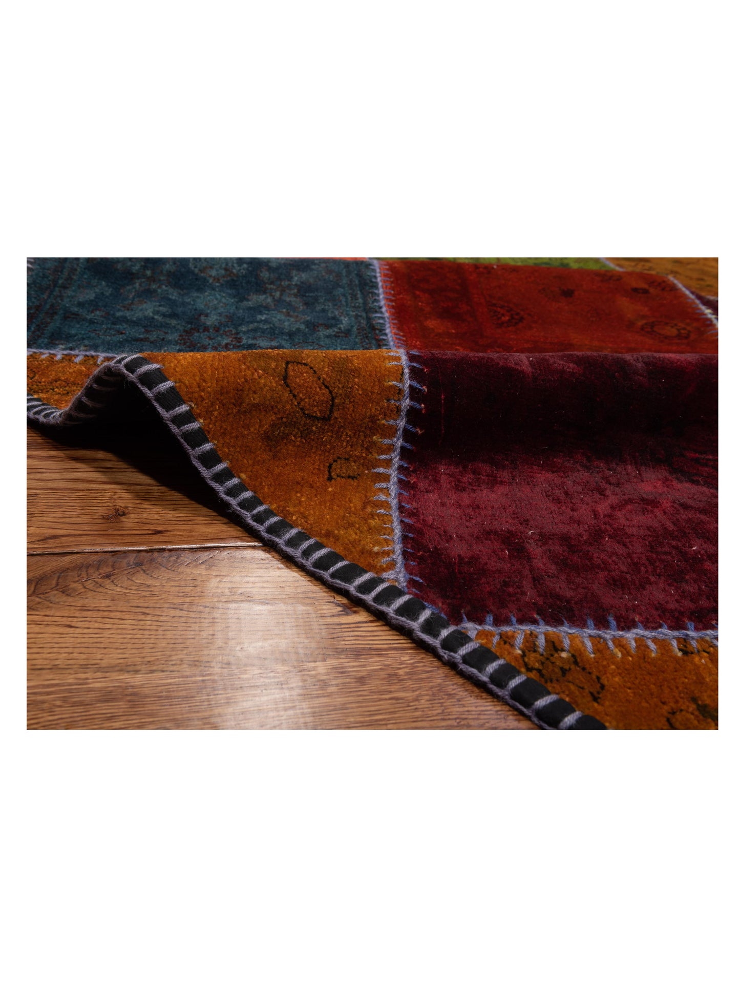 Patchwork Multi 10.6x10.6 Hand Knotted Rug