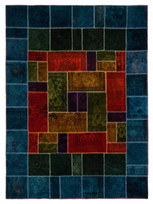 Pasha Turkish Vestige Patchwork  Blue Green Contemporary