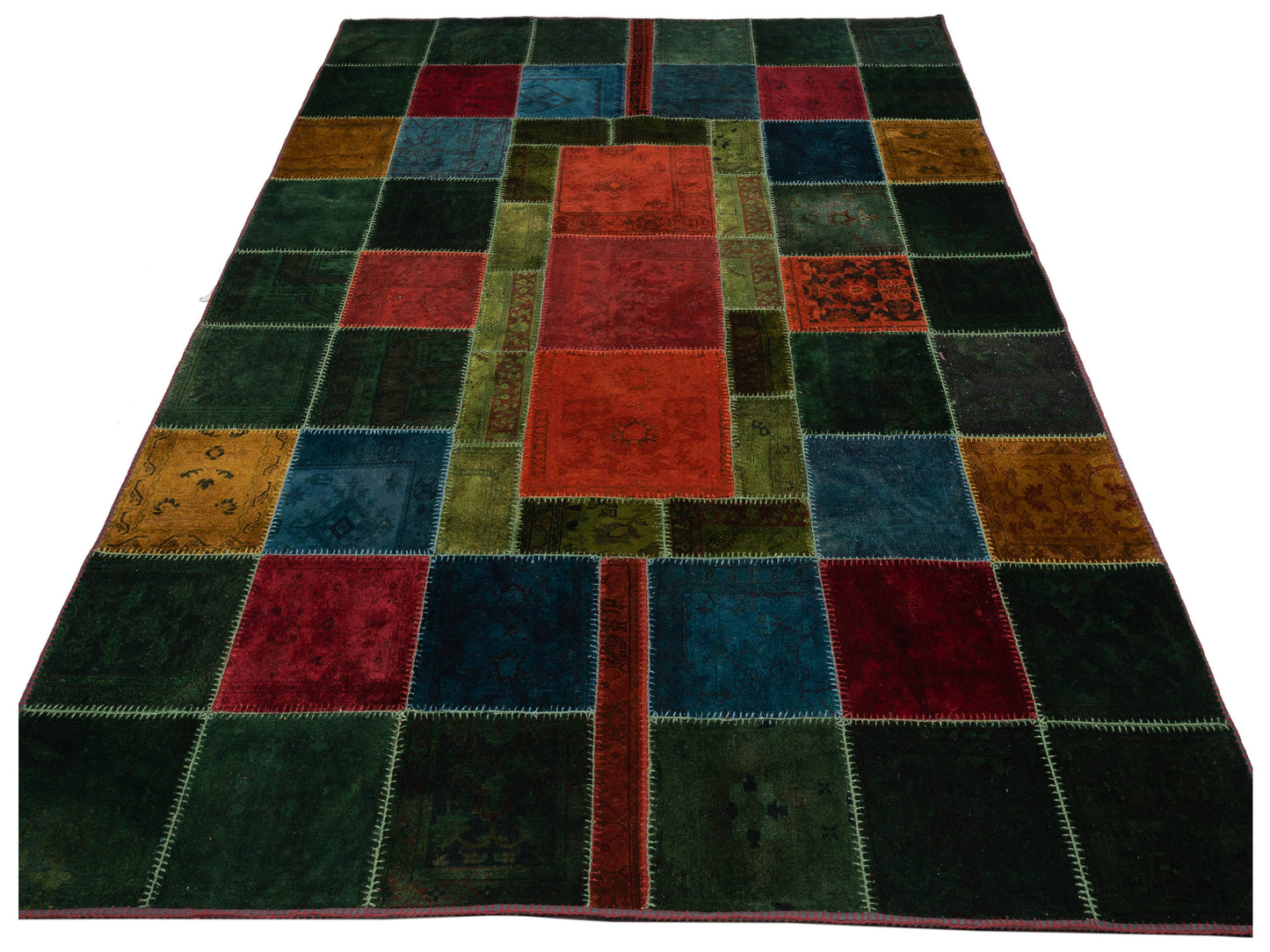 Patchwork Multi 9.6x13.5 Hand Knotted Rug