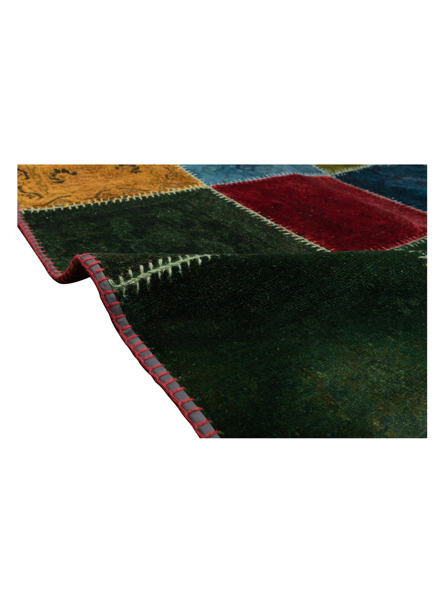 Patchwork Multi 9.6x13.5 Hand Knotted Rug