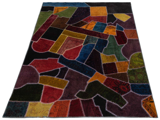 Patchwork Multi 8x11.6 Hand Knotted Rug
