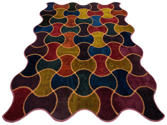 Patchwork Multi 10x11.4 Hand Knotted Rug