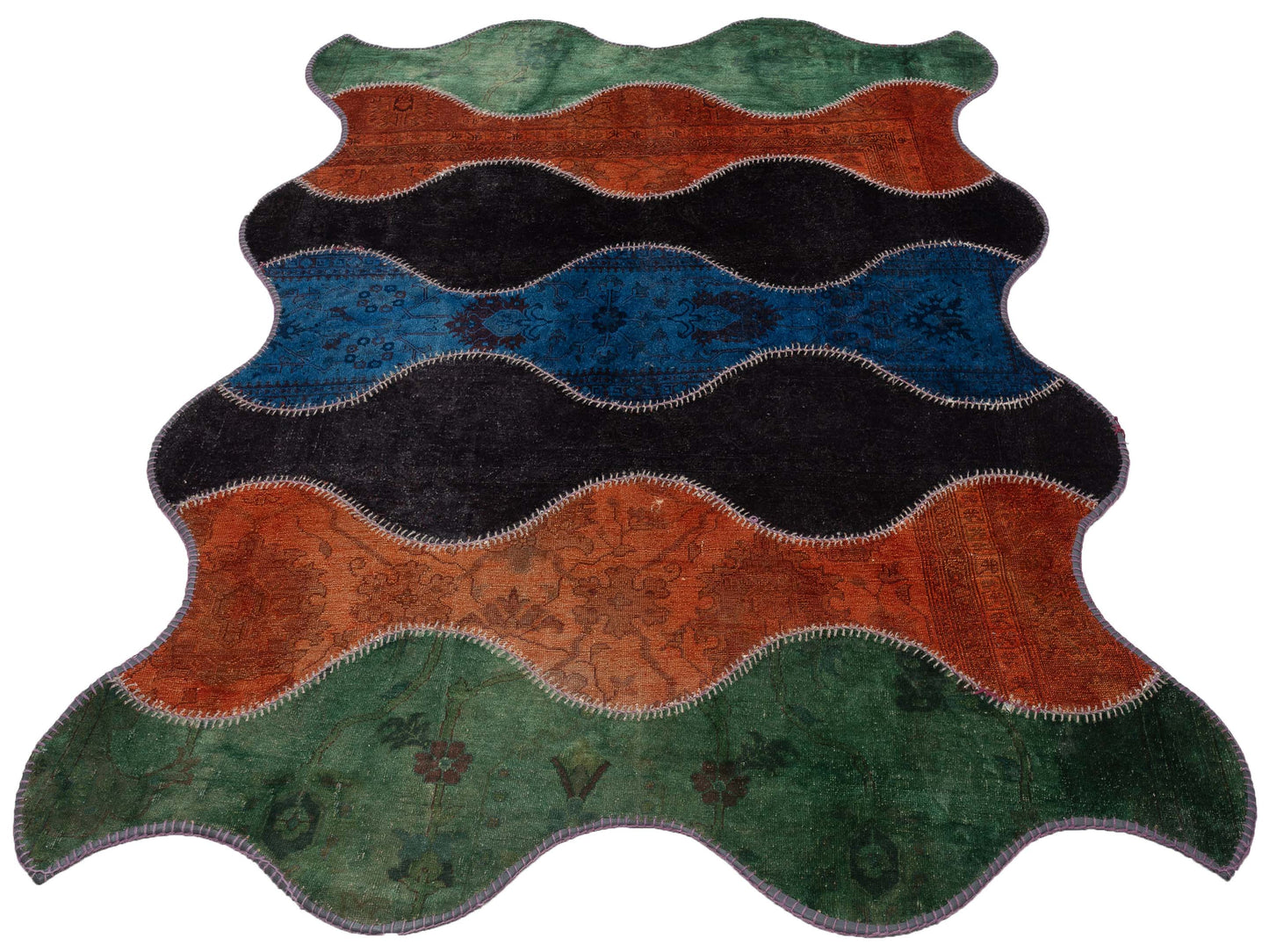 Patchwork Multi 7.3x8.8 Hand Knotted Rug