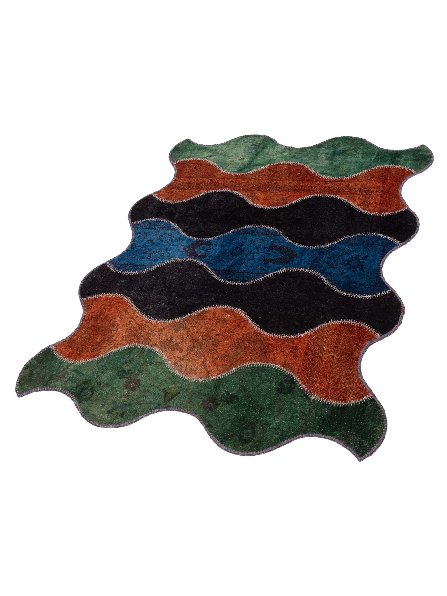 Patchwork Multi 7.3x8.8 Hand Knotted Rug