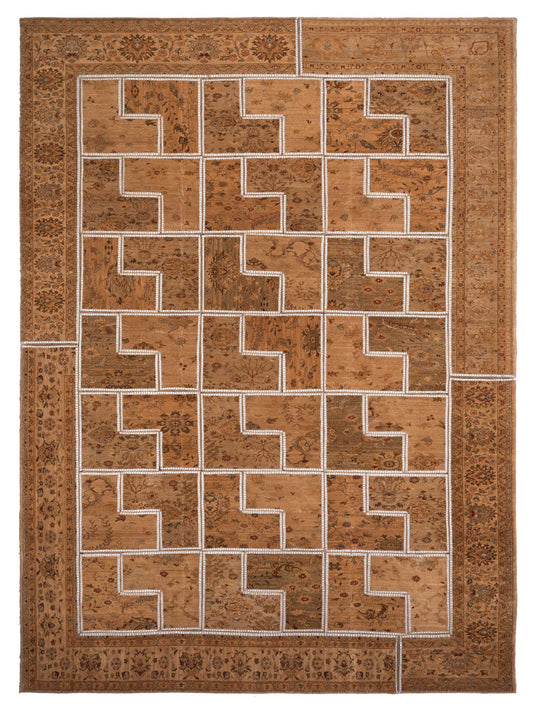 Pasha Turkish Vestige Patchwork  Light Brown  Contemporary