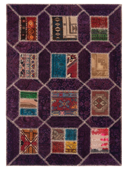 Pasha Turkish Vestige Patchwork  Purple  Contemporary