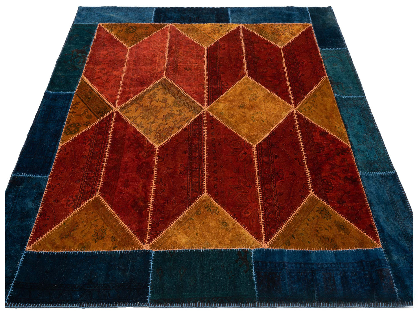 Patchwork Multi 10x10 Hand Knotted Rug