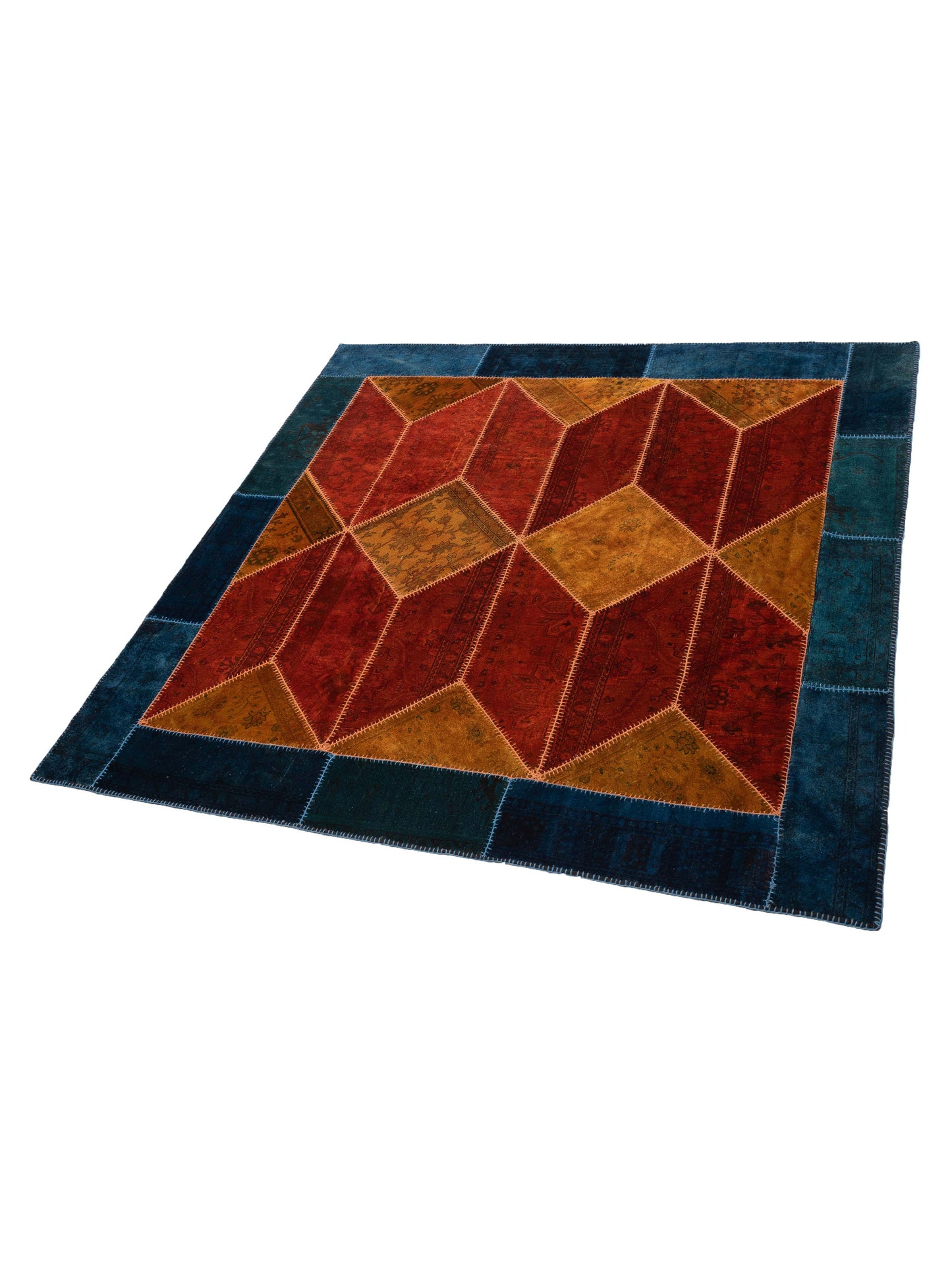 Patchwork Multi 10x10 Hand Knotted Rug