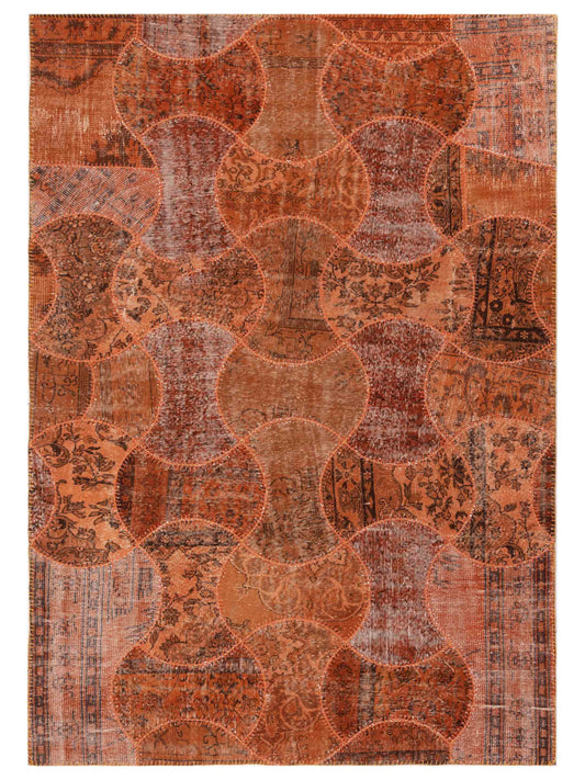 Pasha Turkish Vestige Patchwork  Orange  Contemporary