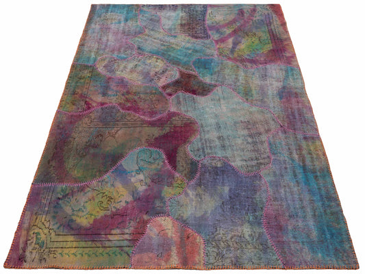 Patchwork Multi 7.9x9.9 Hand Knotted Rug