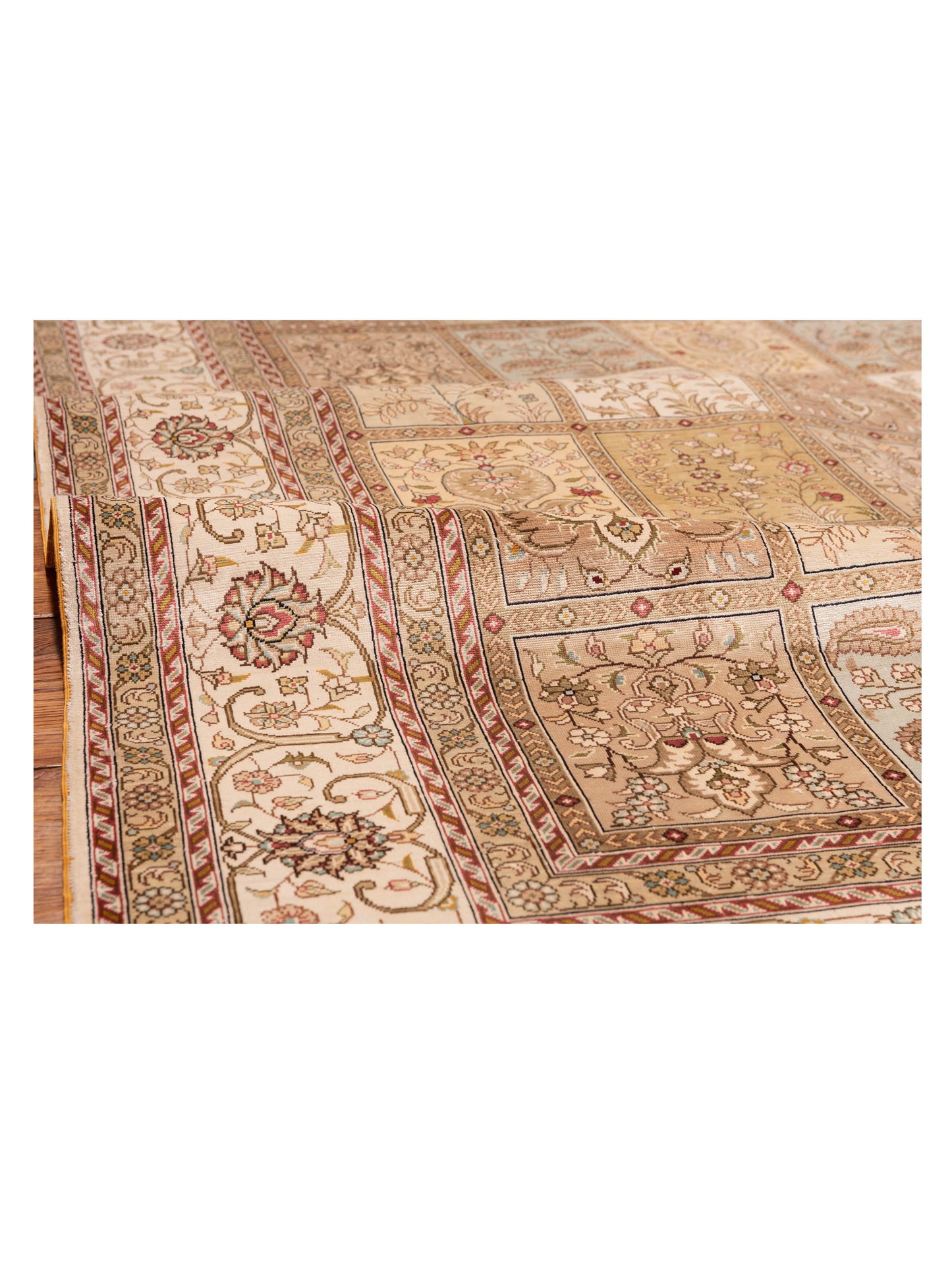 Pure Silk Multi 4.10x8 Hand Knotted Rug