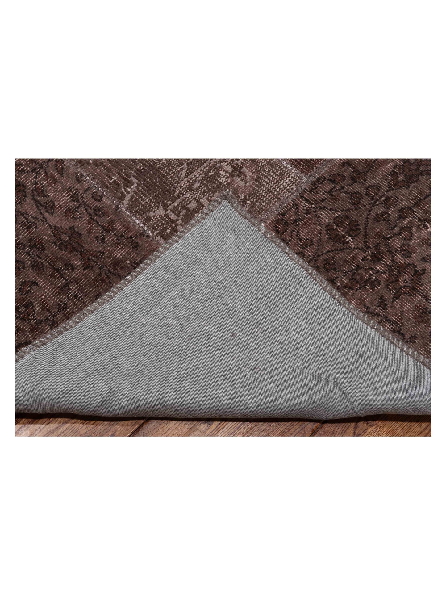 Patchwork Dark Brown 9.1x11.11 Hand Knotted Rug