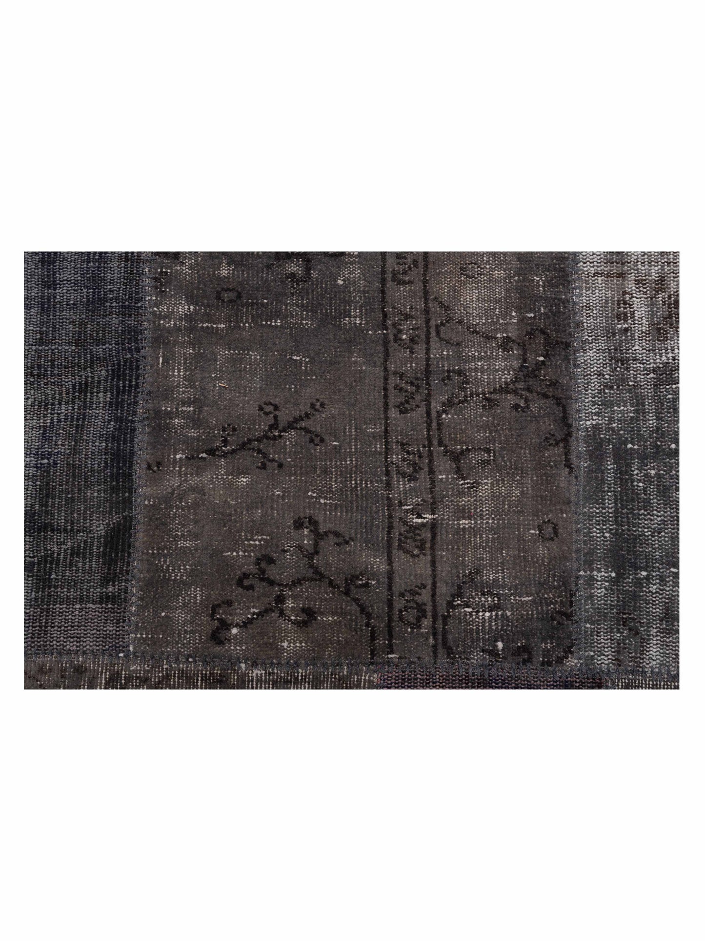 Patchwork Dark Gray 8.1x10.1 Hand Knotted Rug