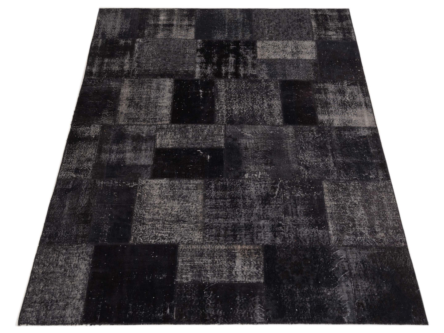 Patchwork Charcoal 8.2x10.2 Hand Knotted Rug