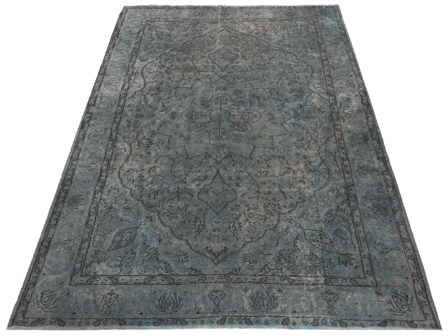 Vintage Blue 6.10x9.5 Hand Knotted Rug