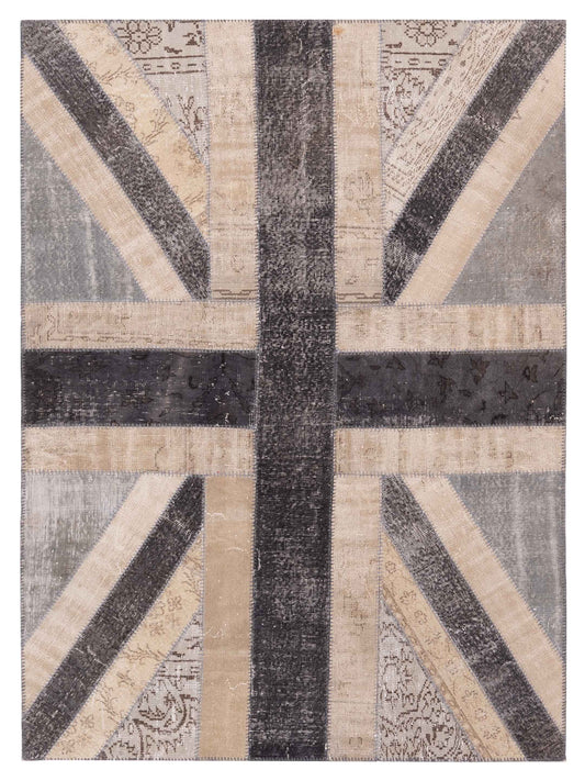 Pasha Turkish Vestige Patchwork  Gray Gray Contemporary