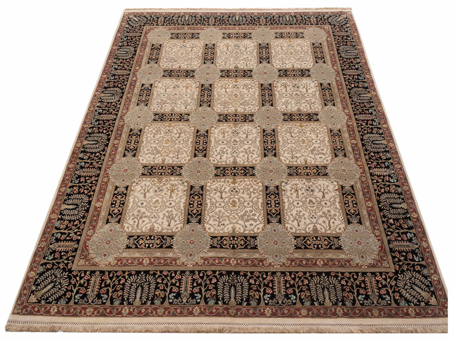 Imperen Ivory Black 8.2x10 Hand Knotted Rug