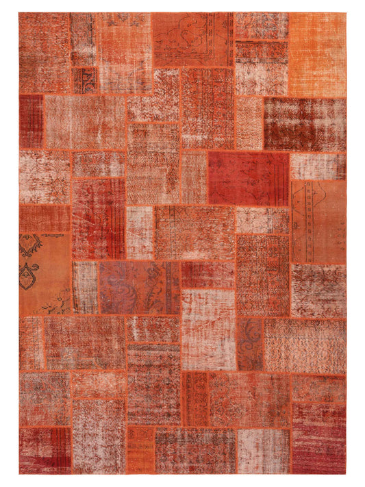 Pasha Turkish Vestige Patchwork  Orange  Contemporary