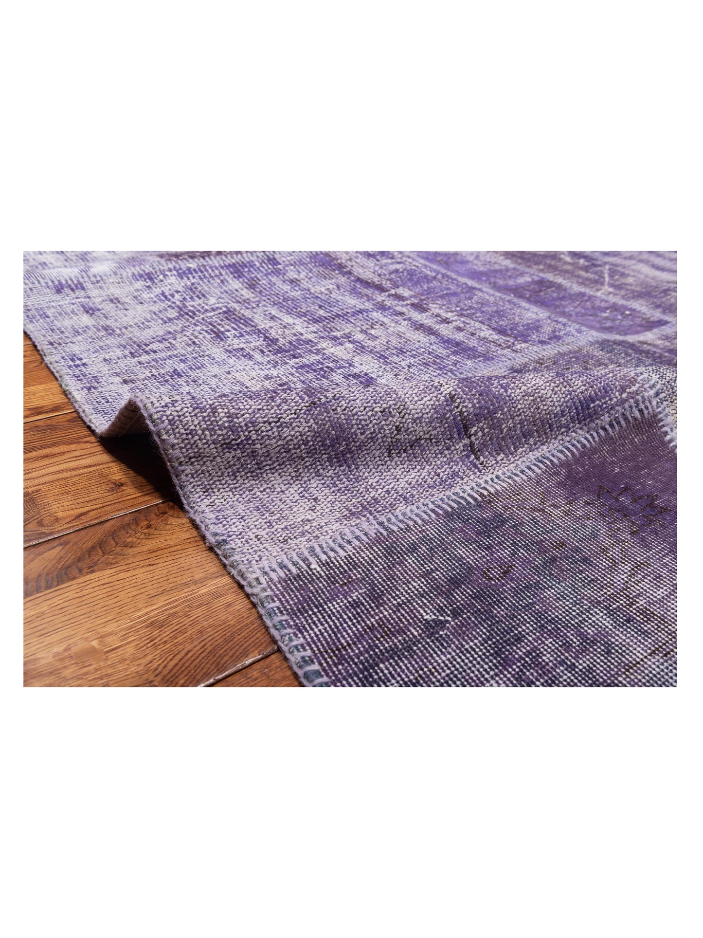 Patchwork Purple 9.11x13.10 Hand Knotted Rug