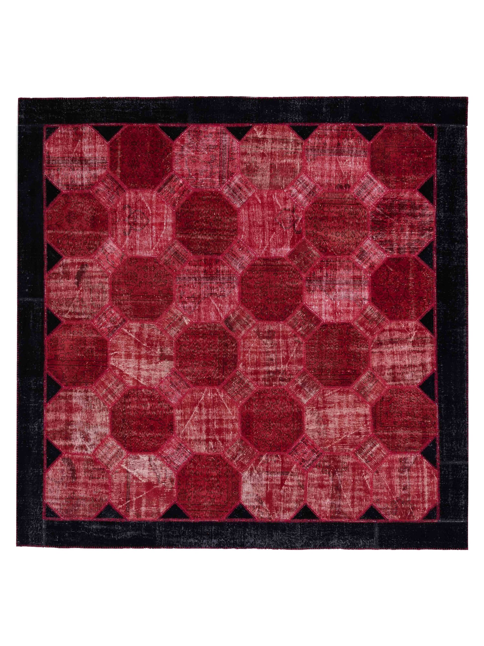 Pasha Turkish Vestige Patchwork  Red Black Contemporary