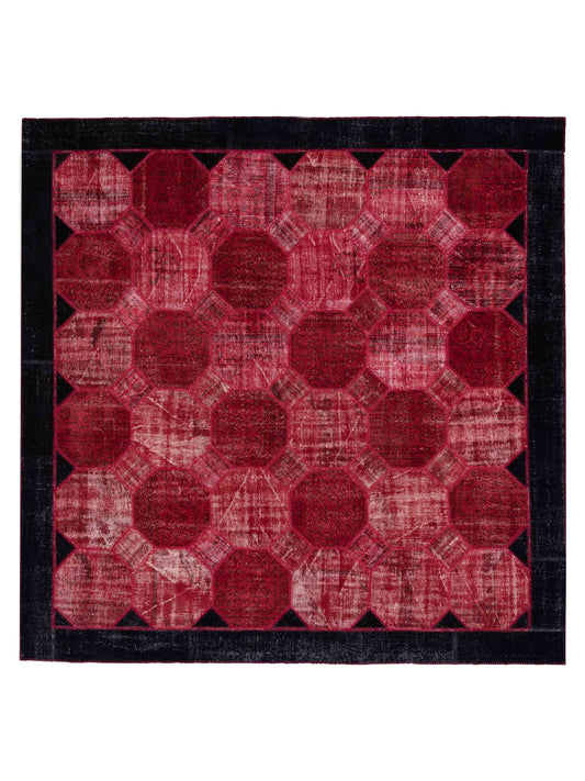 Pasha Turkish Vestige Patchwork  Red Black Contemporary