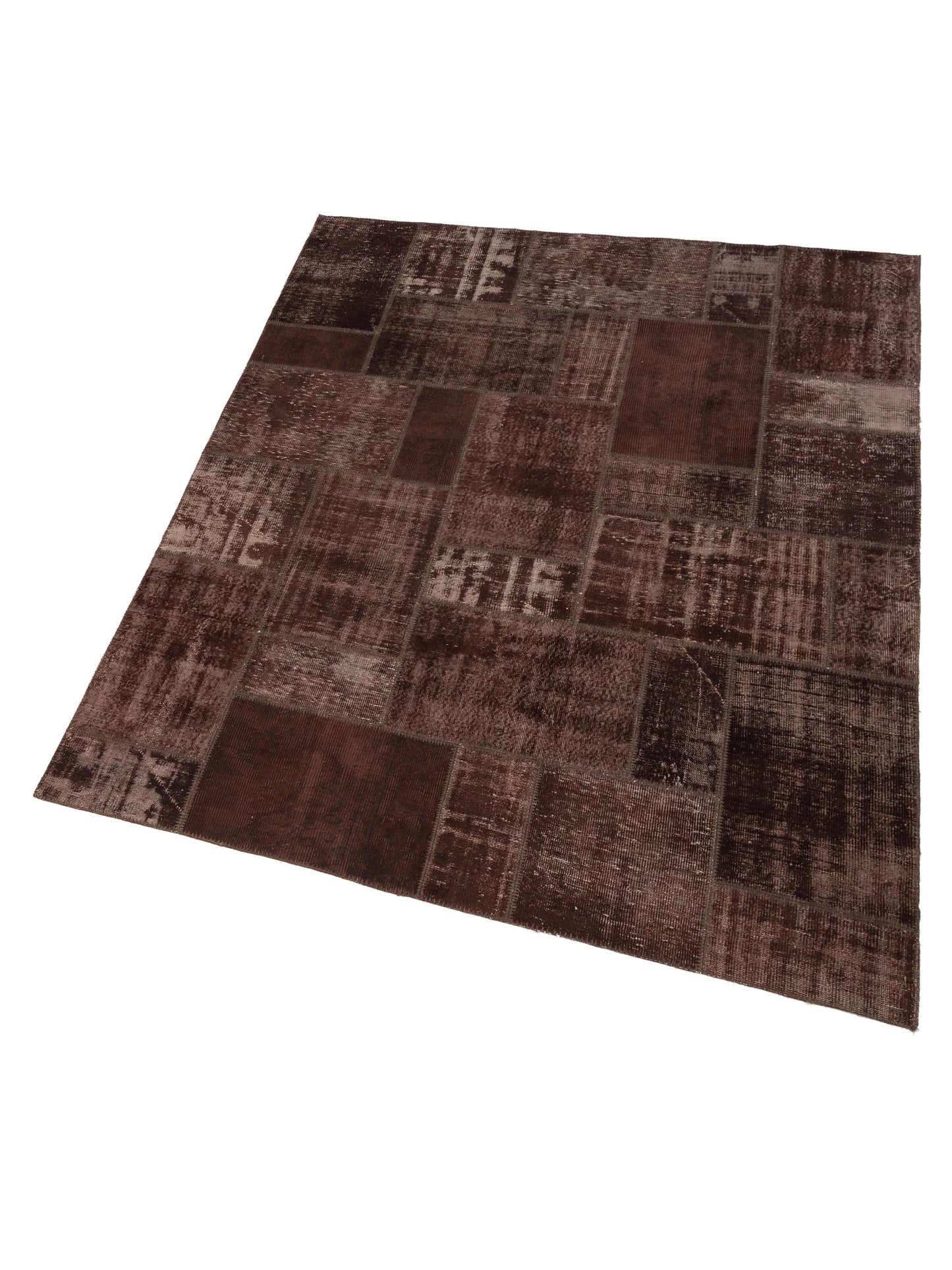 Patchwork Dark Brown 8.3x9.10 Hand Knotted Rug