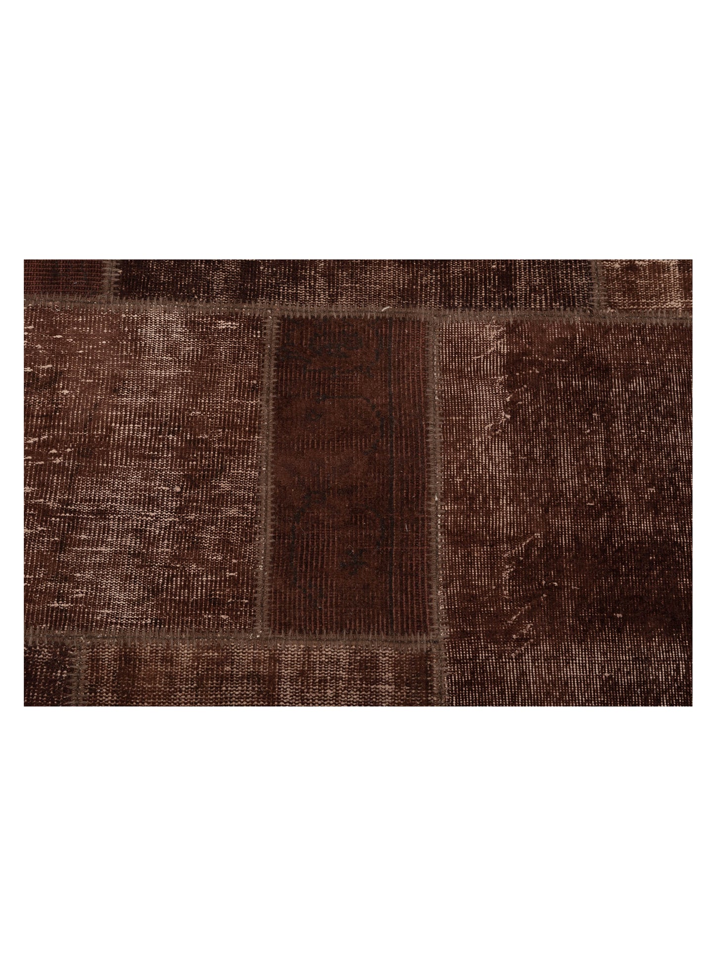 Patchwork Dark Brown 8.3x9.10 Hand Knotted Rug