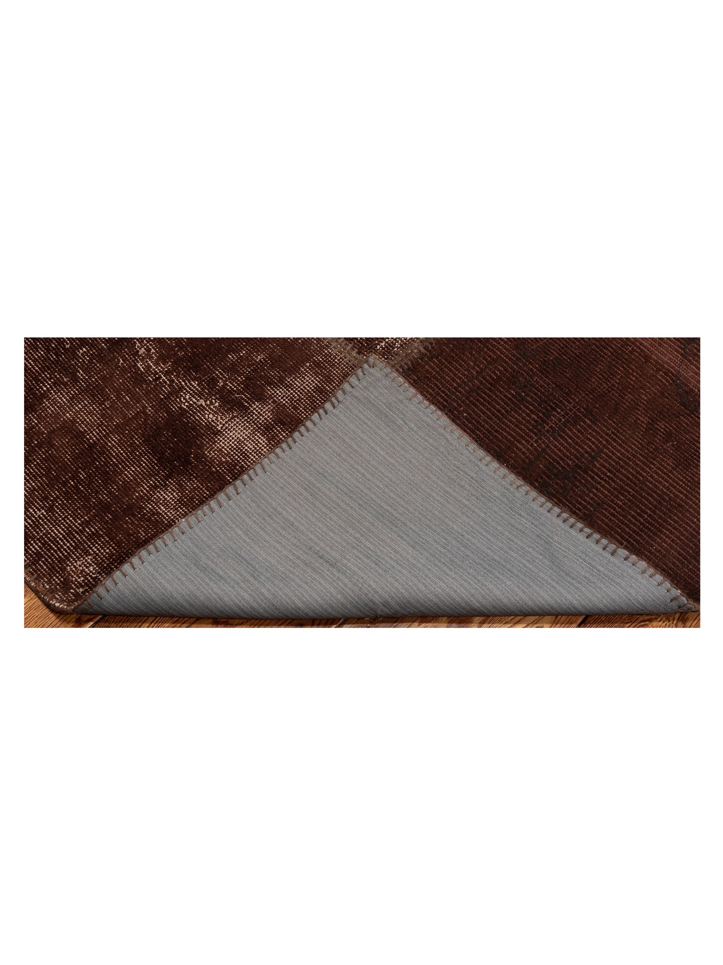Patchwork Dark Brown 8.3x9.10 Hand Knotted Rug