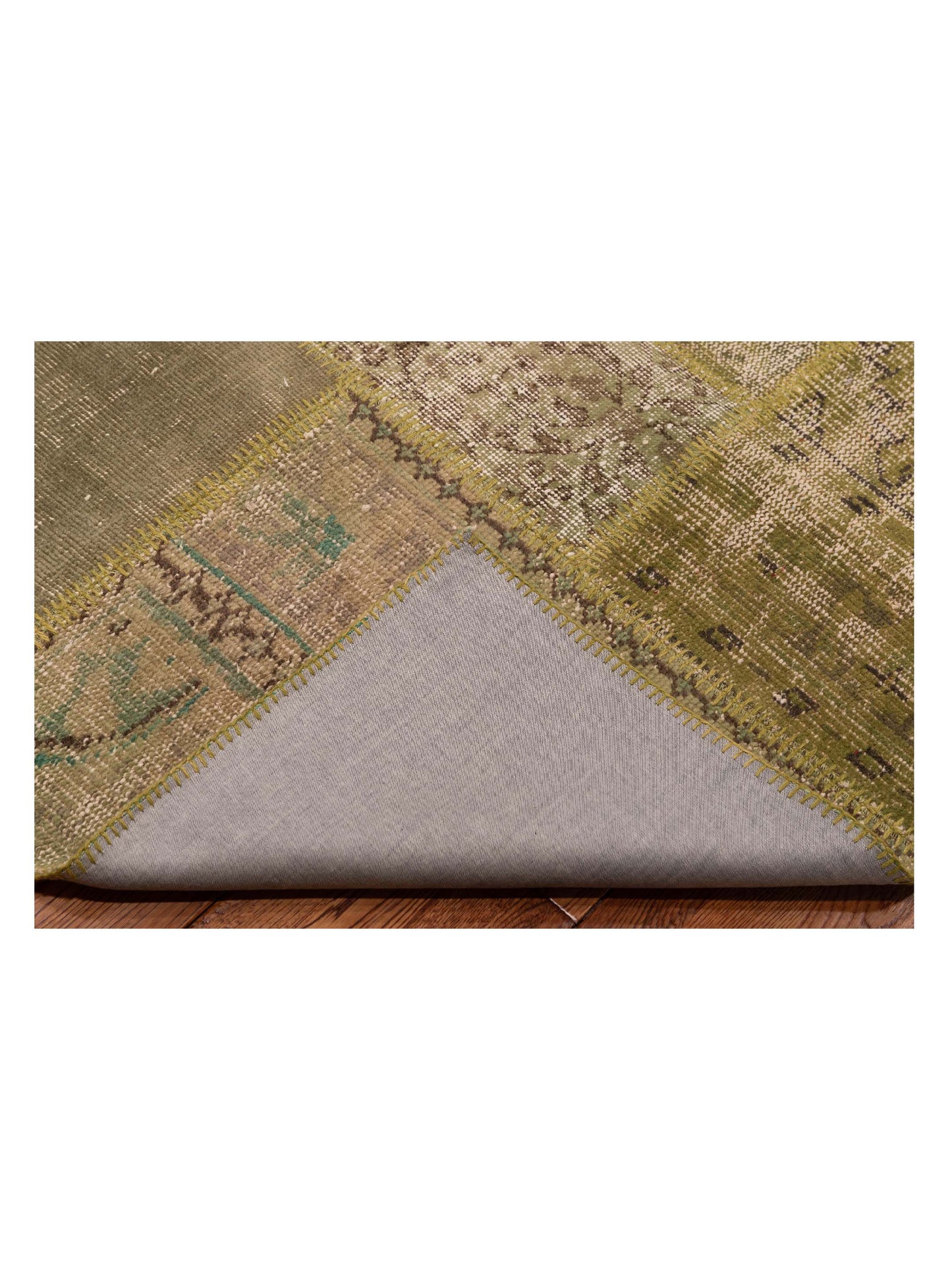 Patchwork Green 9x12 Hand Knotted Rug