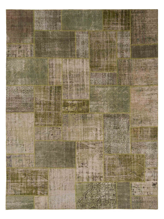 Pasha Turkish Vestige Patchwork  Green  Contemporary