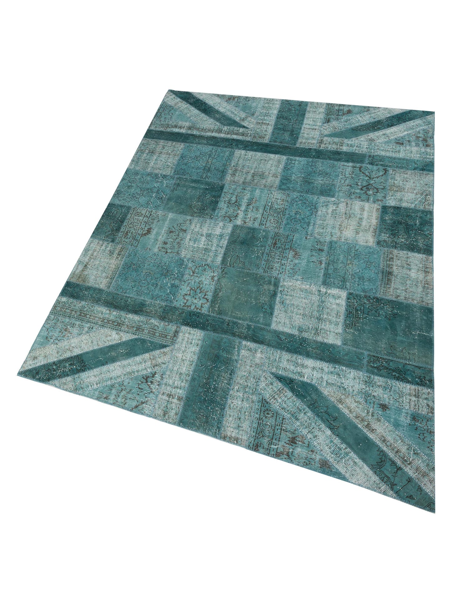 Patchwork Blue 9x12.4 Hand Knotted Rug