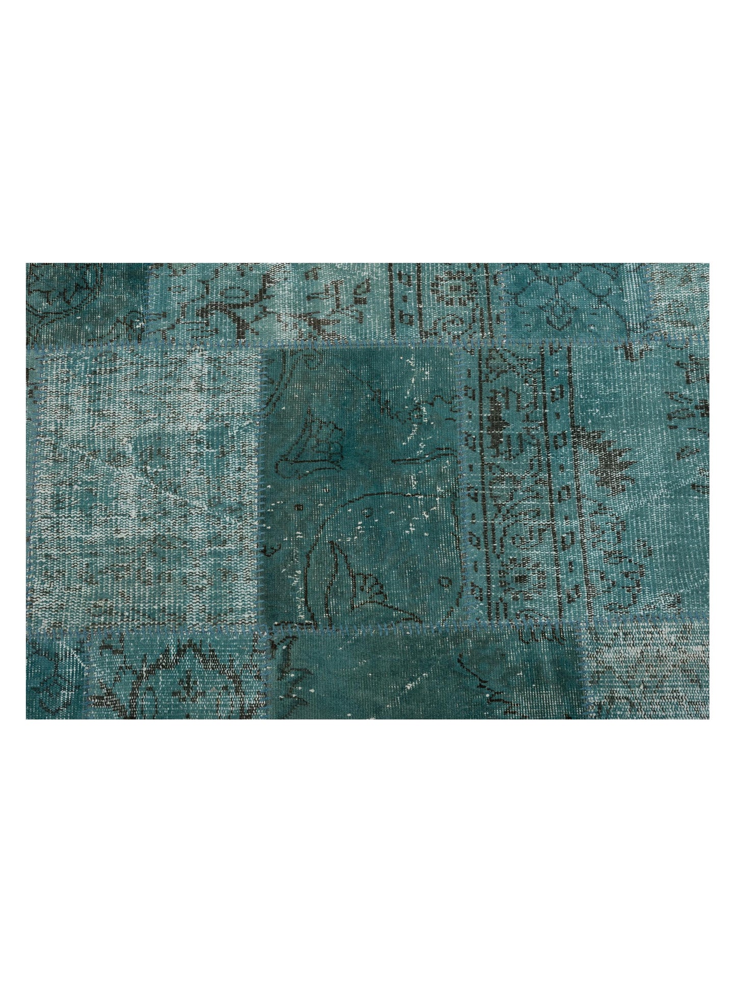 Patchwork Blue 9x12.4 Hand Knotted Rug