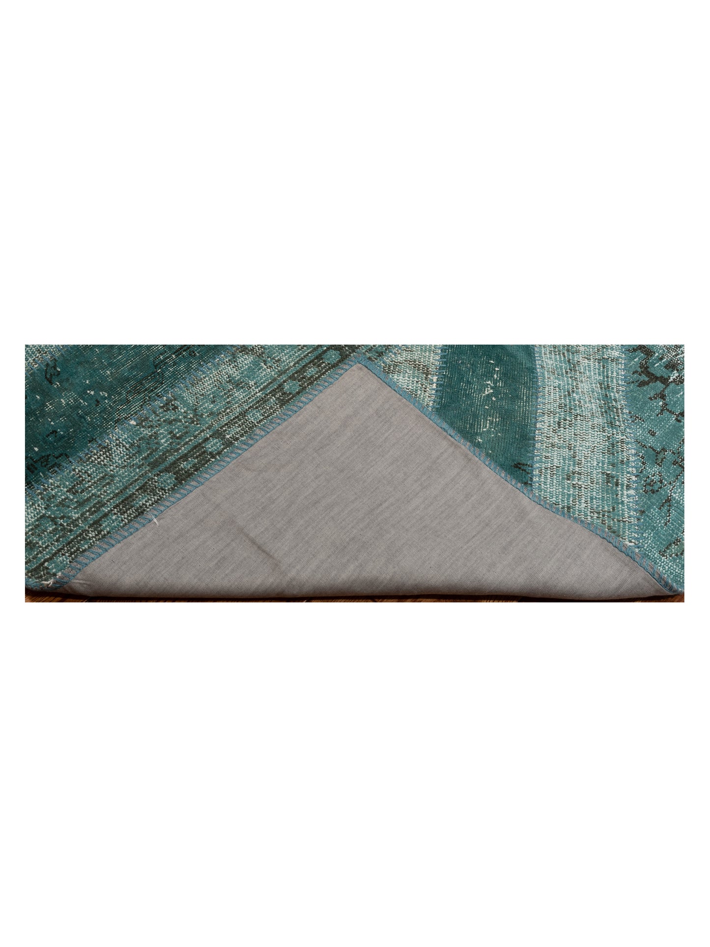 Patchwork Blue 9x12.4 Hand Knotted Rug