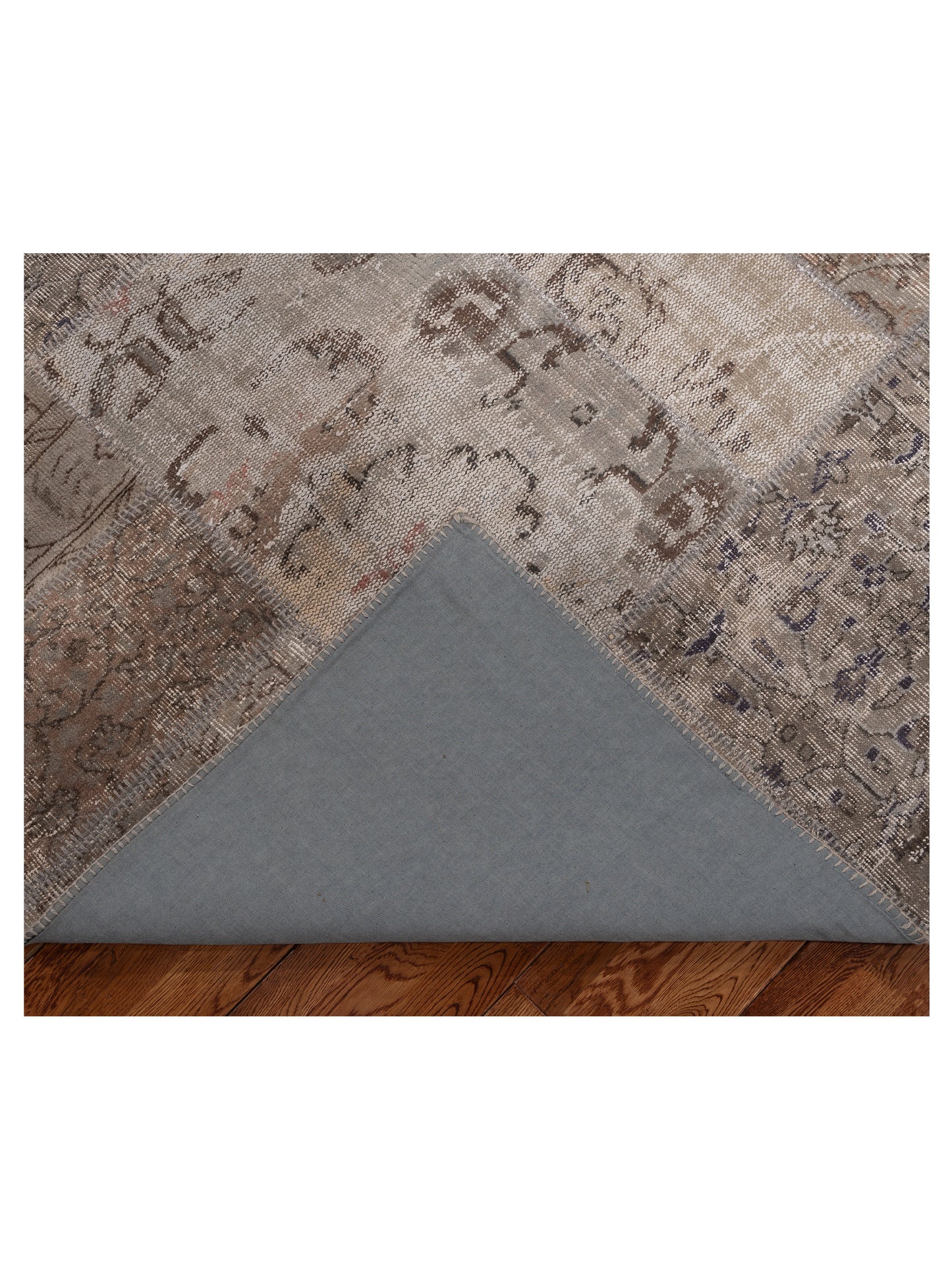 Patchwork Light Gray 8.2x9.10 Hand Knotted Rug